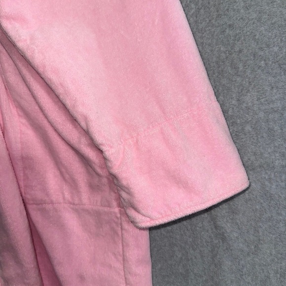 Victorias Secret Pink terricloth Long Wrap Robe Shawl Collar Button Closure M/L - Picture 4 of 16